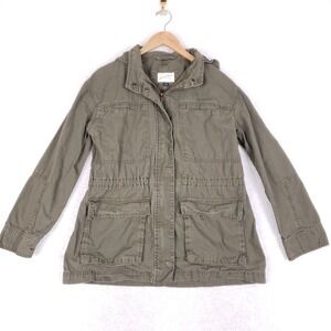 Universal Thread Utility Jacket L Hooded Field Coat Olive Green Gorpcore Cargo
